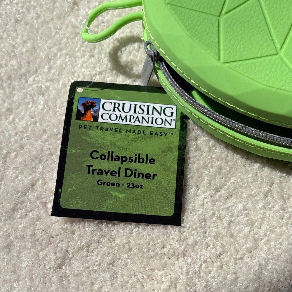 Green Collapsible Silicone Bowls For Pets